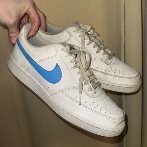 Nike Court Vision Low Next Nature sneakers white and light blue men’s size 10